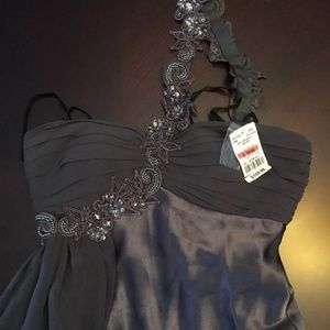 Le Chateau Purple Grey Cocktail Dress